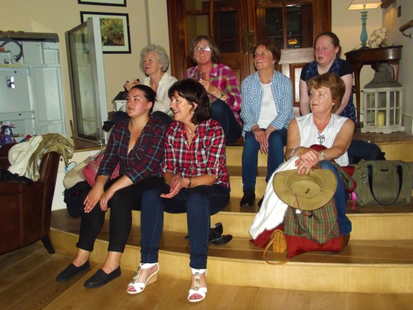 Line Dancers from Wicklow Town sitting on steps